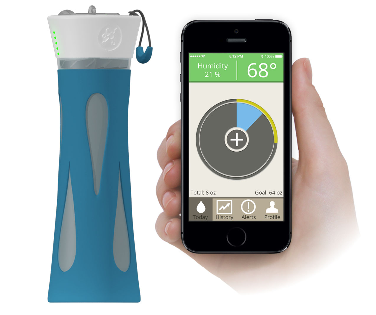 BluFit - butelka przypominająca o nawadnianiu się BluFit1