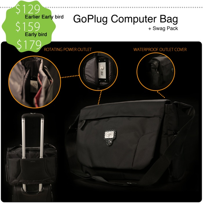 GoPlug - dodatkowe zasilanie umieszczone w torbie podróżnej GoPlug