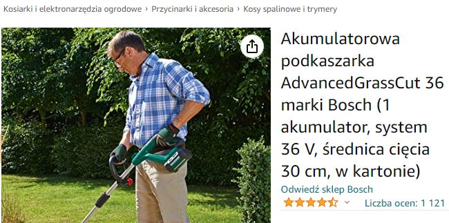 Podkaszarka Bosch tańsza już nie będzie. Amazon przekonał mnie tą promocją Podkaszarka Bosch tańsza już nie będzie. Amazon przekonał mnie tą promocją