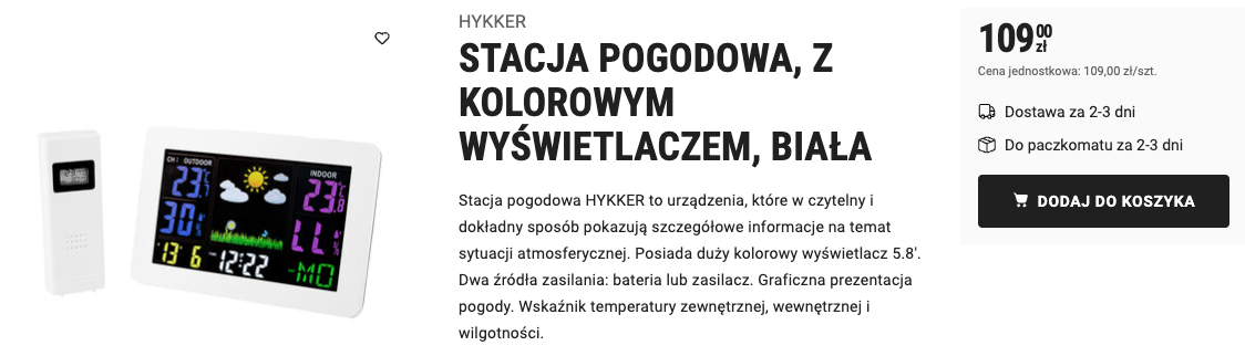 Smart home - rozwiązania smart, które kupisz w Biedronce Home Stacja pogodowa z kolorowym wyświetlaczem