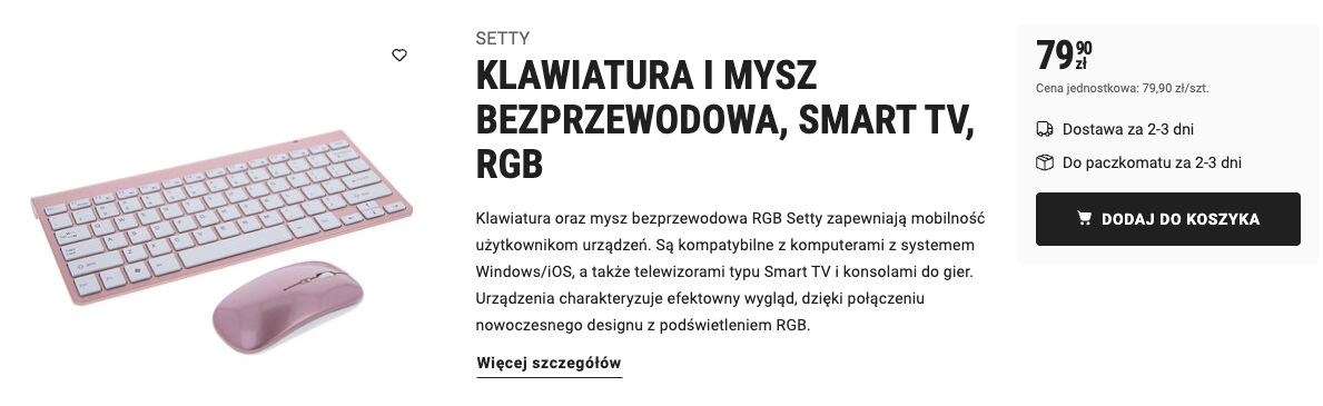 Smart home - rozwiązania smart, które kupisz w Biedronce Home Klawiatura i mysz bezprzewodowa kompatybilna ze Smart TV