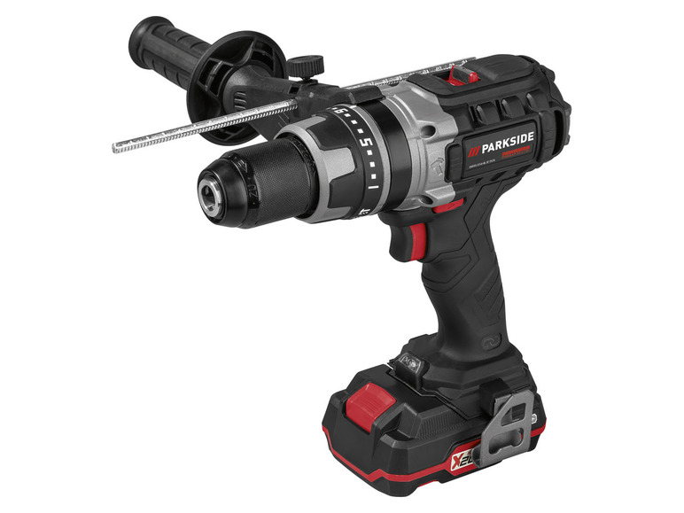 promocja w Lidlu Zestaw startowy Akumulatorowa wiertarko wkrętarka udarowa 20 V, PSBSAP 20-Li B3, (z akumulatorami i ładowarką) marki Parkside Performance