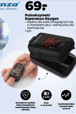 Urządzenia w Netto Pulsoksymetr Esperanza Oxygen
