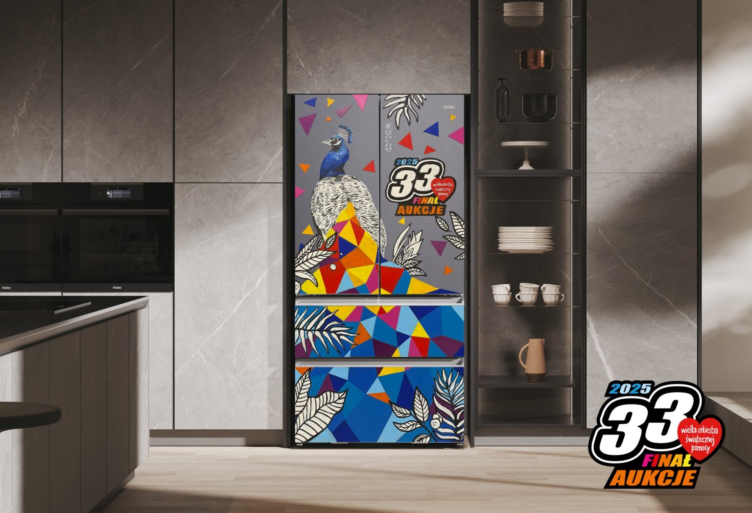 Firma Haier od lat z WOŚP! Połączenie sztuki ze sprzętem AGD na pomoc dzieciom Lodówka Haier z motywem WOŚP