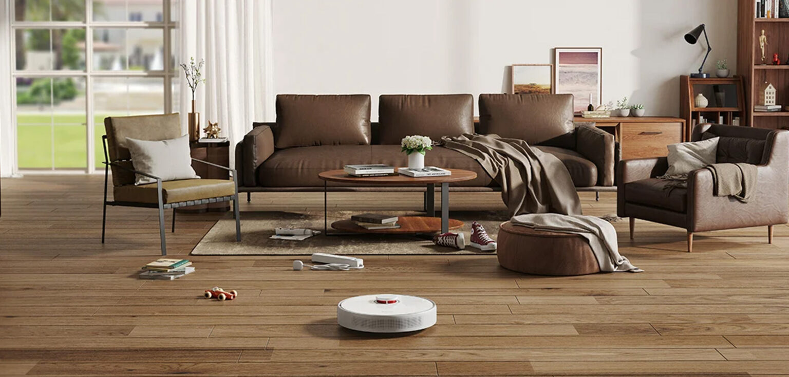 Robot sprzątający DREAME D10s na podłodze w pokoju