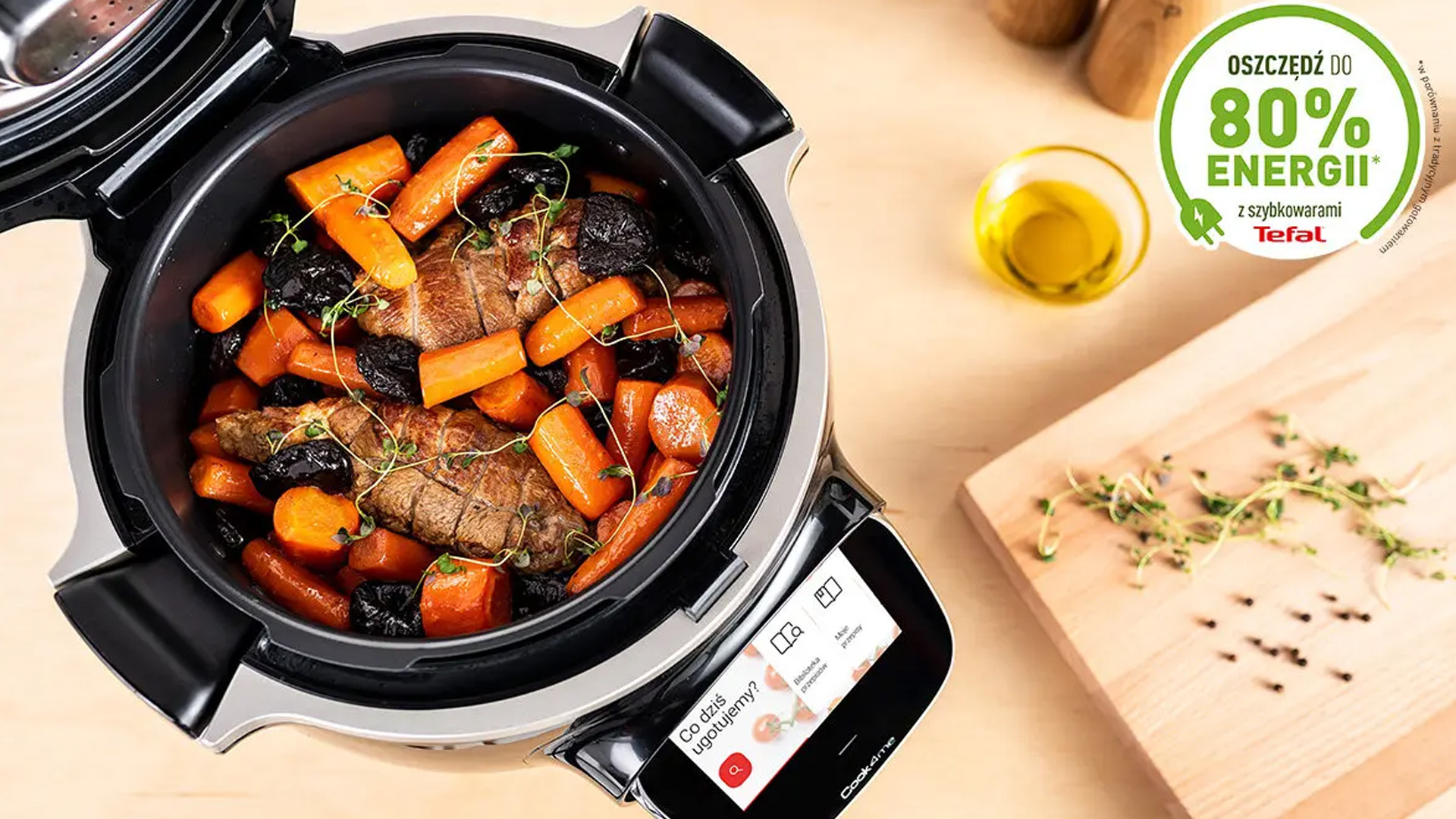 Mięso i warzywa w Tefal Cook 4Me Touch