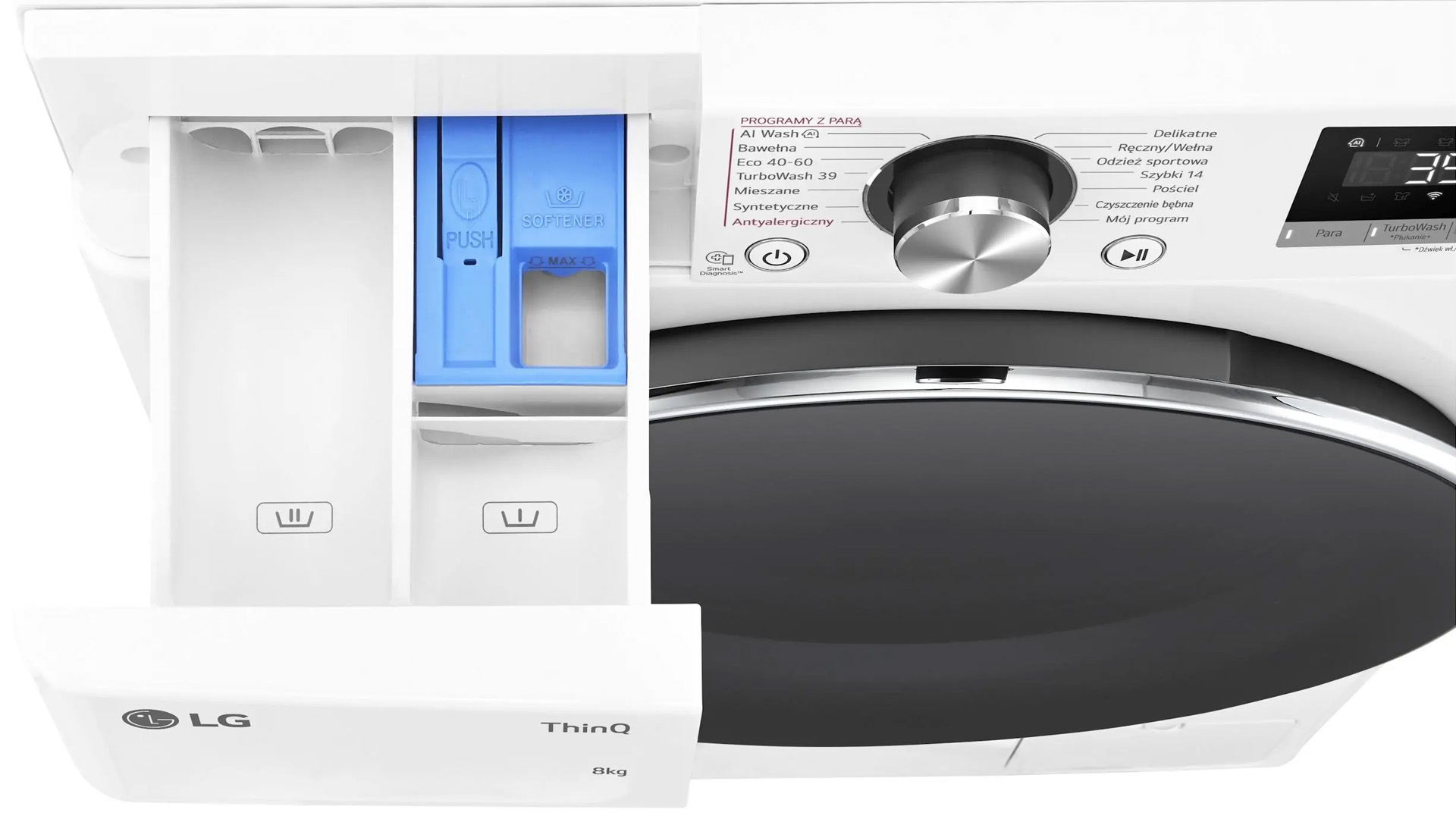 Pralka z czujnikiem wagi i miękkości tkanin