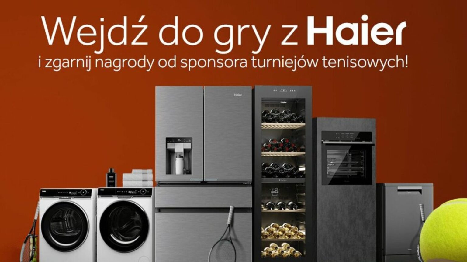 Grafika promocyjna konkursu marki Haier.