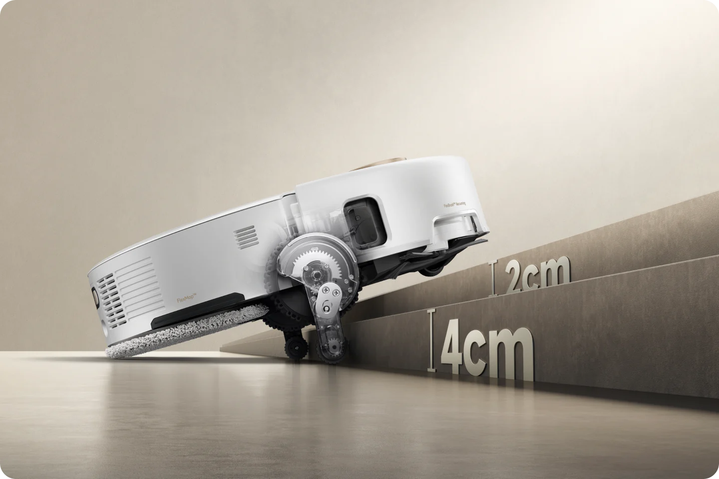 Robota MOVA V50 Ultra wspinający się na podwyższenie.