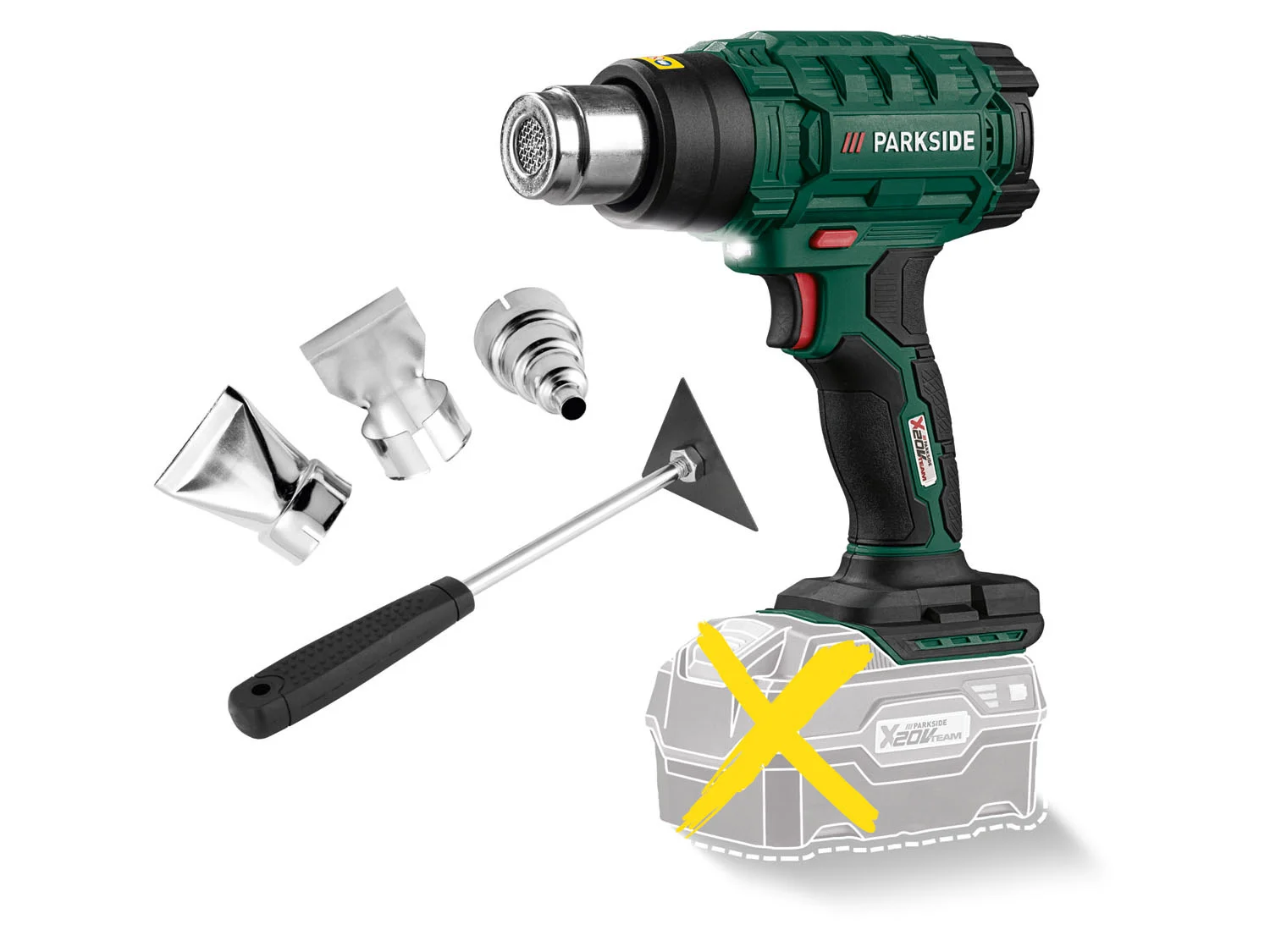 Parkside akumulatorowa opalarka 20 V, PHLGA 20-Li B1 (bez akumulatora i ładowarki)