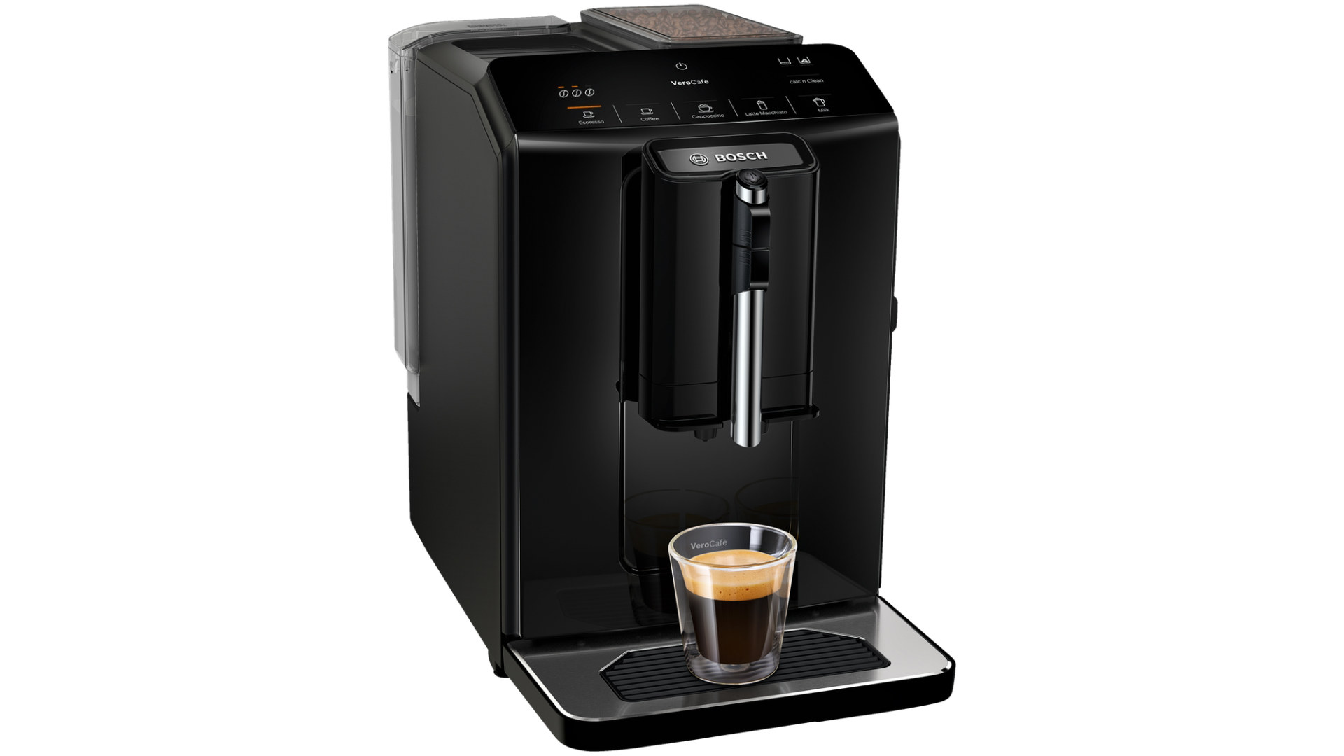 Kolejny tydzień, kolejne promocje w Lidlu! Znane marki teraz kupisz o wiele taniej Ekspres do kawy Bosch VeroCup TIE20109 na białym tle.