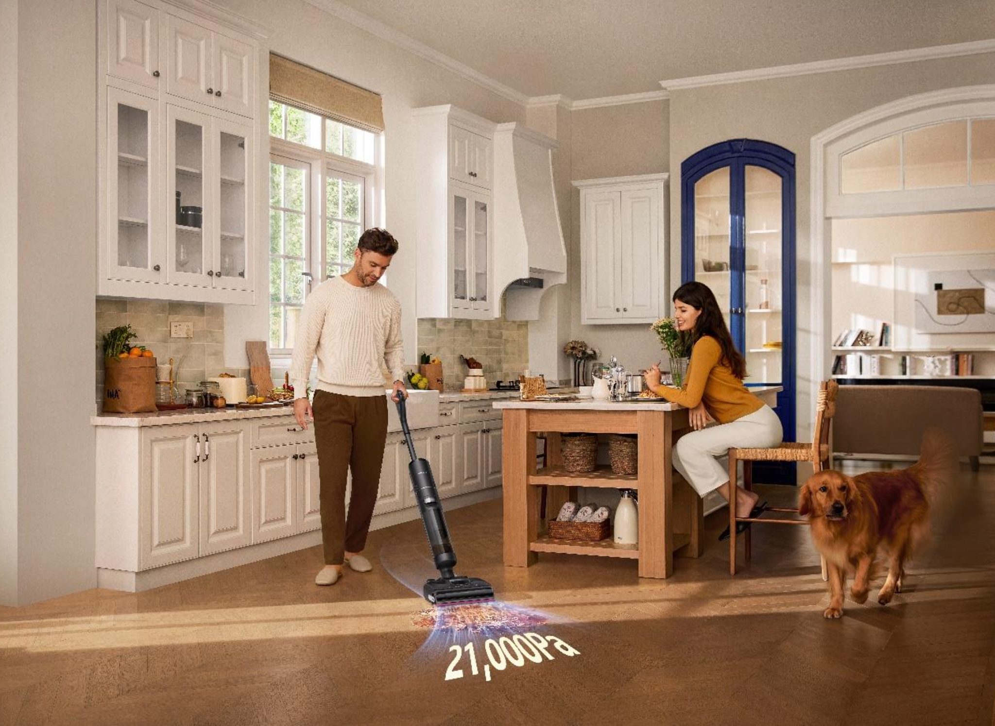 W końcu w Polsce! Dreame H15S to smart odkurzacz mopujący dla mniejszych mieszkań Para z odkurzaczem Dreame H15S w salonie.