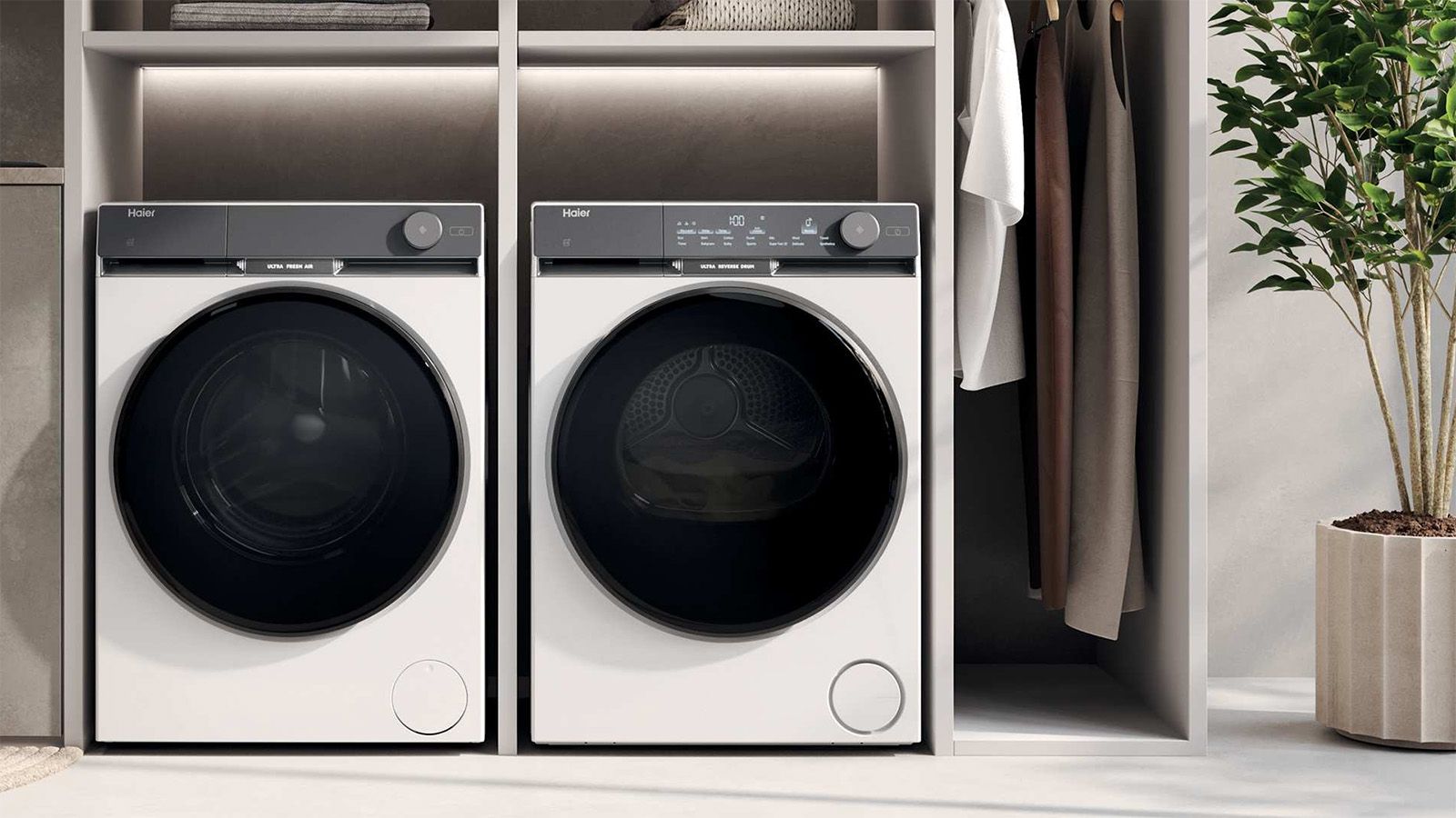 Pralki z serii Haier X9 w łazience.